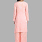 ADA Floral Embroidered Long Sleeves Regular Lucknowi Chikankari Kurta With Palazzos | Swadesiicart