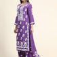 HOUSE OF KARI Women Purple Floral Embroidered Chikankari Pure Cotton Kurta with Palazzos | Swadesiicart