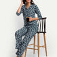 Alvano Beautiful Floral Print Co-ord set for Women's and Girls Rayon(Blue) - Swadesiicart