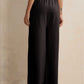 trueBrowns Black Woollen Flared Pants | Swadesiicart