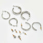 NVR Women's Set of 6 Silver-Plated Contemporary Hoop Earrings | Swadesiicart