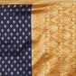Mitera Navy Blue Silk Blend Woven Design Banarasi Saree | Swadesiicart