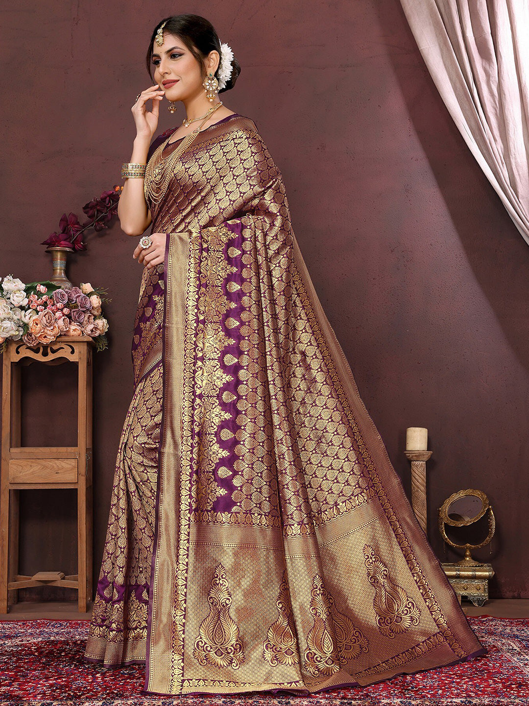 Kalini Ethnic Woven Design Zari Banarasi Saree | Swadesiicart