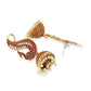 Anikas Creation Red & Gold-Polished Peacock Shaped Jhumkas - Swadesiicart