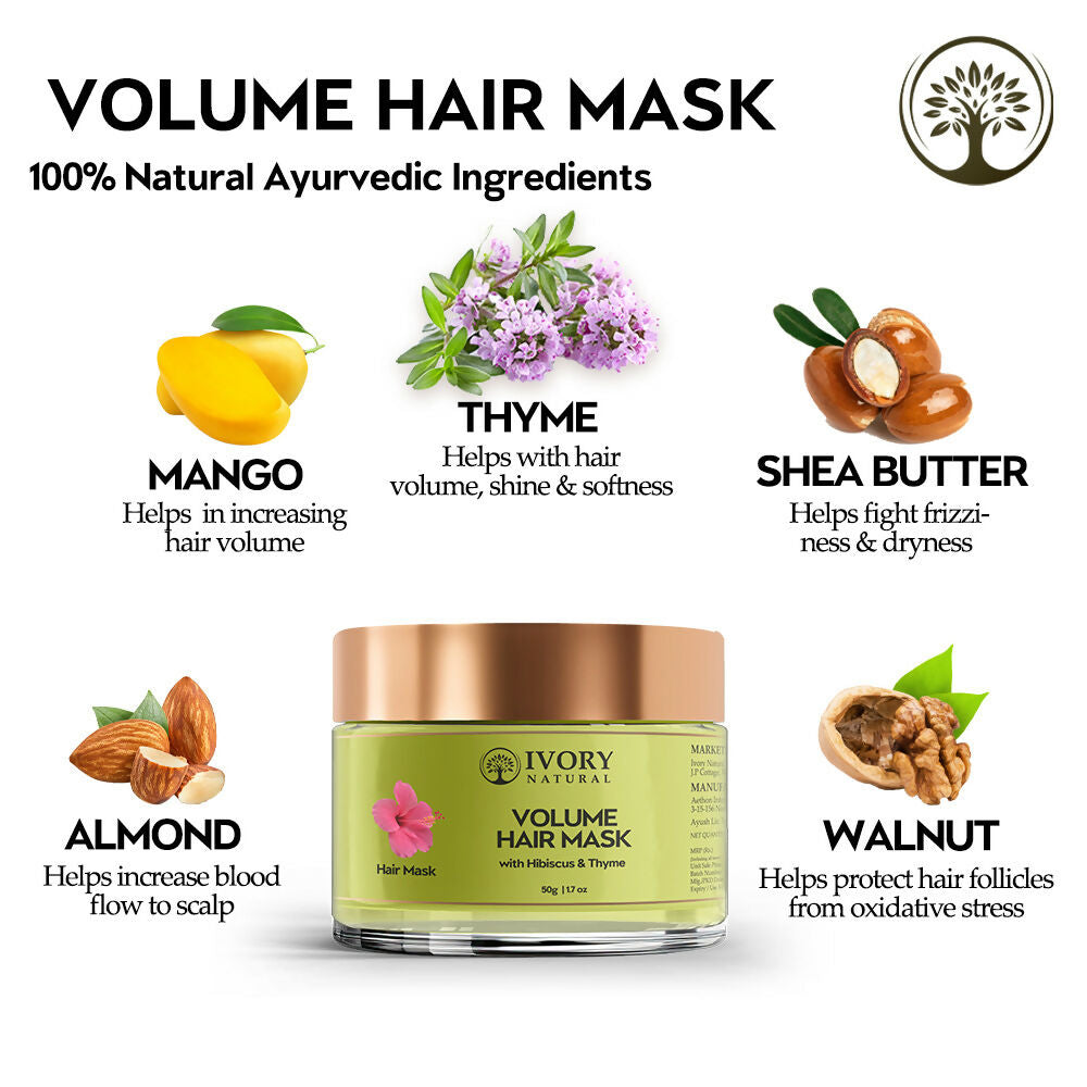 Ivory Natural Hair Volume Mask - Hair Volume And Length For Both Men & Women | Swadesiicart