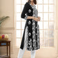 Anouk Floral Embroidered Round Neck Chikankari Straight Kurta | Swadesiicart