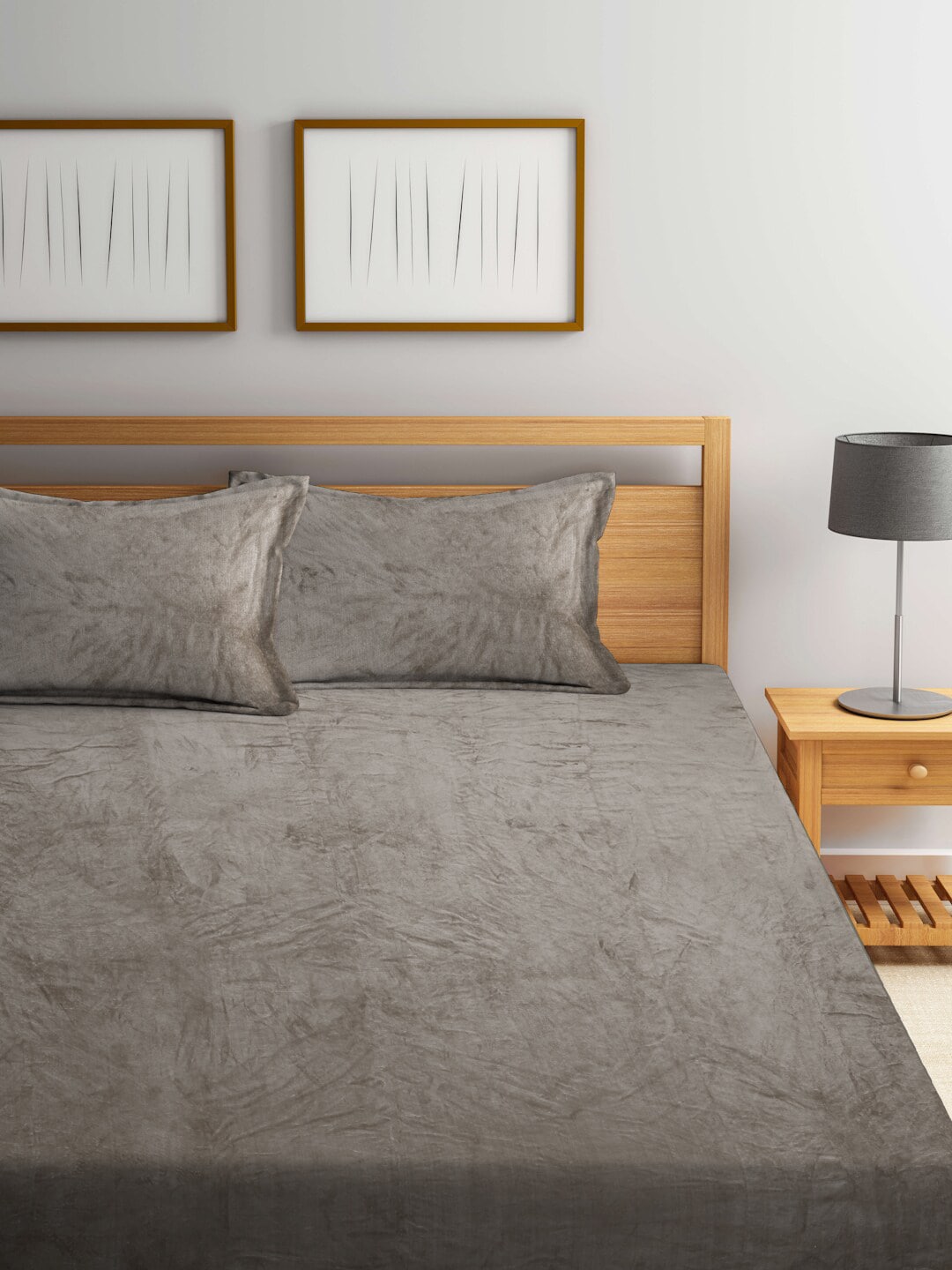 KLOTTHE 300 TC Woolen King Bedsheet with 2 Pillow Covers - Swadesiicart