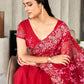 Tikhi Imli Floral Embroidered Chiffon Heavy Work Saree | Swadesiicart
