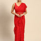 Ahalyaa Striped Net Ready To Wear Saree | Swadesiicart