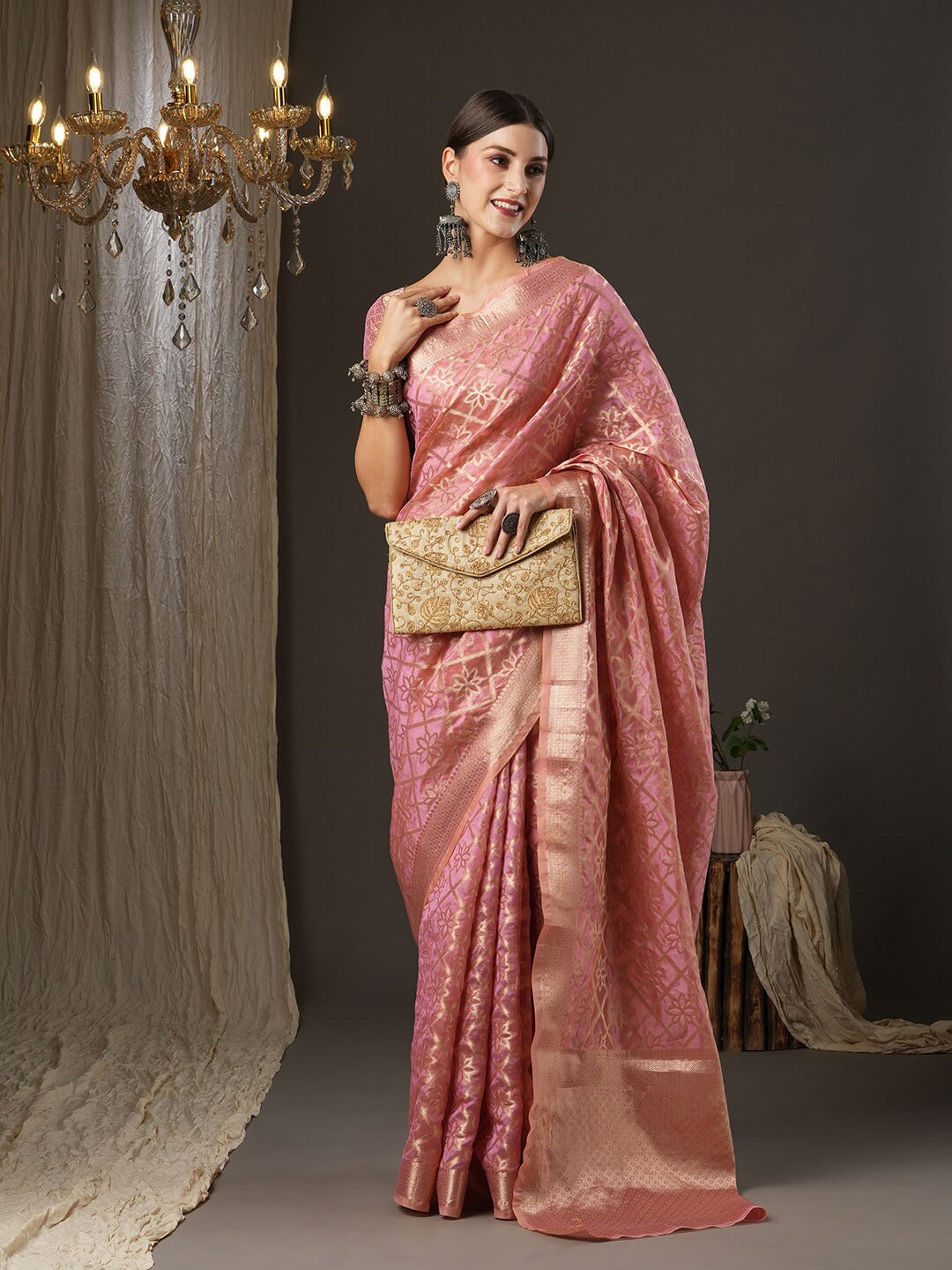 Saree Mall Ethnic Motifs Woven Design Zari Banarasi Traditional Sarees | Swadesiicart