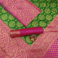 DEIANA'S Beautiful Designer Golden zari Soft Lichi Silk Saree - Green - Swadesiicart