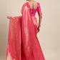 Saree Mall Pink Ethnic Motifs Zari Silk Blend Banarasi Saree | Swadesiicart
