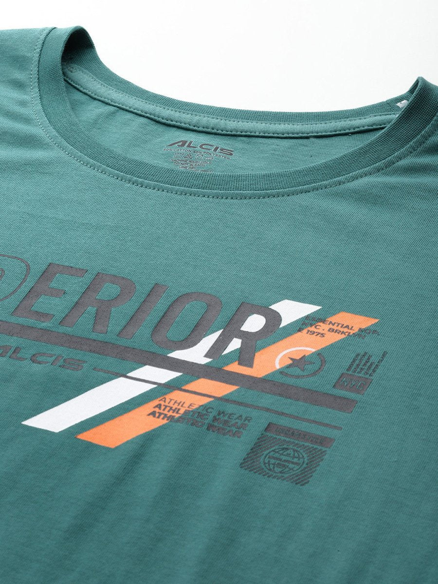 Alcis Men Typography Printed T-shirt | Swadesiicart