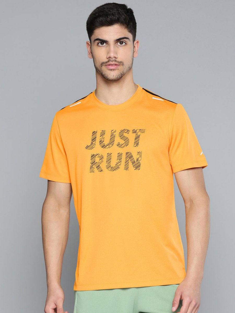 Alcis Men Typography Printed Anti Static Slim Fit Sports T-shirt | Swadesiicart