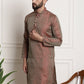 Sojanya Woven Design Mandarin Collar Silk Cotton Kurta | Swadesiicart