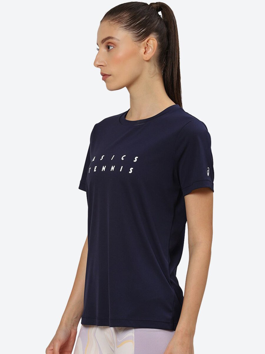 ASICS Women Typography Court Graphic Printed T-shirt | Swadesiicart