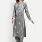 ADA Ethnic Motifs Embroidered Lucknowi Chikankari Kurta with Trousers | Swadesiicart