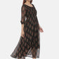 Souchii Women Black Printed Fit And Flare Beautiful Dress - Swadesiicart