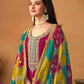 Anaita Wine Embroidered Soft Organza Salwar Suit