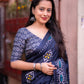 Blue Silk Blend Ethnic Motifs Saree with Unstitched Blouse - A2M