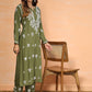 HOUSE OF KARI Floral Embroidered Thread Work Pure Cotton Kurta with Trousers | Swadesiicart