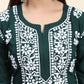 HOUSE OF KARI Women Green Floral Embroidered Chikankari Kurta with Palazzos | Swadesiicart