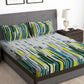 Story@home Arena White & Grey Printed 180 TC Bedsheet & Pillow Covers