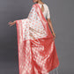 Astita Banarasi Silk Red & White Saree | Swadesiicart