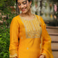 Janasya Mustard Silk Blend Embroidered Kurta,Bottom & Dupatta | Swadesiicart