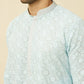 Manyavar Floral Chikankari Embroidered Regular Thread Work Kurta With Pyjamas | Swadesiicart