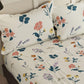 BIANCA LA-VOGUE Beige & Green Floral 152 TC Queen Bedsheet With 2 Pillow Covers - Swadesiicart