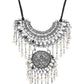 Cardinal Silver-Toned Mirror Studded & Beaded Oxidised Choker Jewellery Set | Swadesiicart