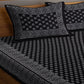 Rajasthan Decor Black & White Ethnic Motifs 144 TC Cotton 1 Queen Bedsheet with 2 Pillow Covers - Swadesiicart
