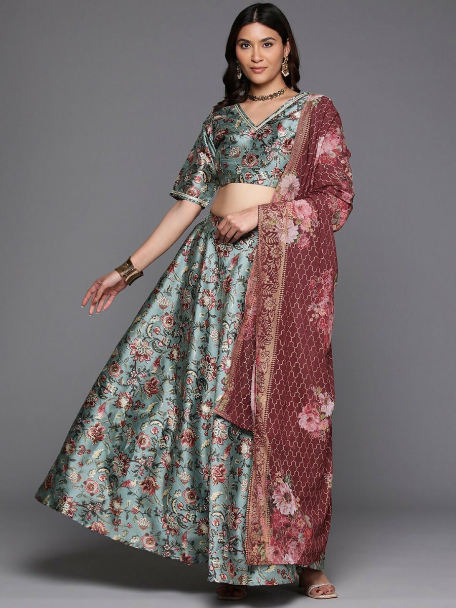 Ahalyaa women's wear Traditional wear lehenga choli - Green | Swadesiicart