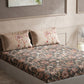 DDecor Grey & Maroon Ethnic Motifs 140 TC Cotton Queen Bedsheet with 2 Pillow Covers - Swadesiicart