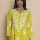 HOUSE OF KARI Floral Embroidered Chikankari Straight Kurta | Swadesiicart