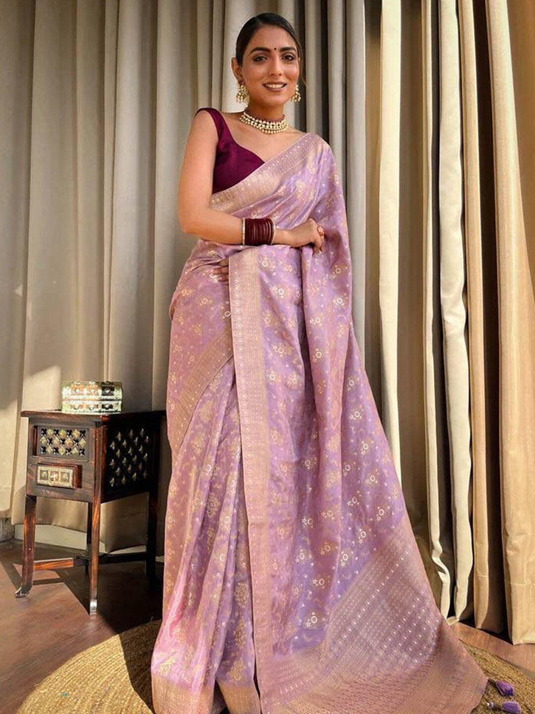 Kalini Woven Design Zari Banarasi Saree | Swadesiicart
