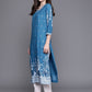 Biba Women Blue & White Ethnic Motifs Printed Assorted Kurta - Swadesiicart