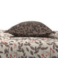 MYTRIDENT Brown White Floral Cotton 144 TC Queen Bedsheet With 2 Pillow Covers - Swadesiicart
