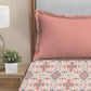 MYTRIDENT Dusk and Dawn White Printed Pure Cotton 144 TC Queen Bedsheet With 2 Pillow Covers - Swadesiicart