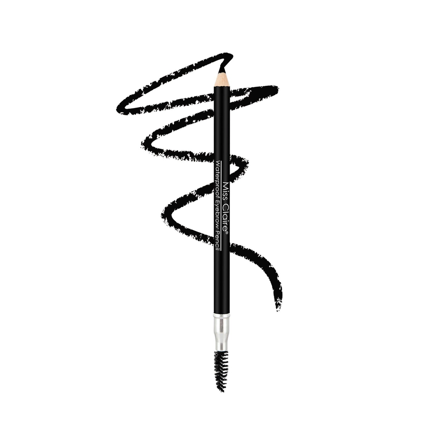 Miss Claire Waterproof Eyebrow Pencil With Mascara Brush - 01 Black | Swadesiicart