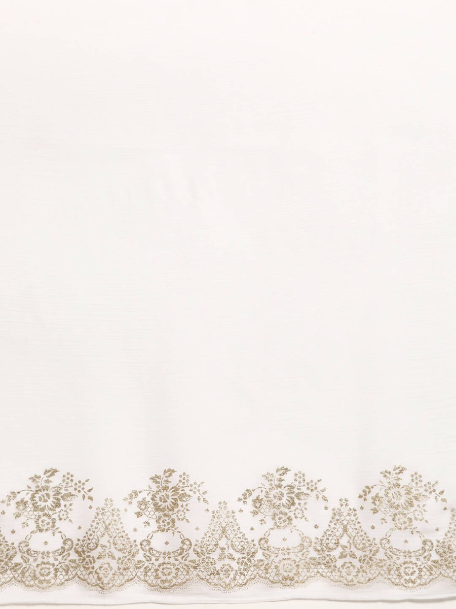 Ahalyaa Women's Traditional Semi Stitch Saree - White | Swadesiicart
