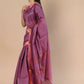 Very Much Indian Handloom Cotton Silk Maheshwari Saree With Sleek Golden Border - Maroon | Swadesiicart