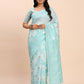 Shree Shyam Fashion Linen Cotton Sky Blue Saree