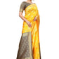 Vamika Ethnic Fire Yellow Weaving Banarasi Jacquard Saree | Swadesiicart