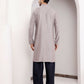 Grey Viscose Designer Chikankari Embroidery Work Men's Kurta - Mahotsav | Swadesiicart
