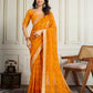 Ai Fashion Yellow Georgette Rajwadi Bandhani Print Party Wear Saree