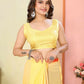 Yellow Georgette Pedding Color Printed Ready To Wear Saree - Aalaya | Swadesiicart
