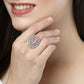 NVR Women's Pink & Silver CZ-Studded Handcrafted Adjustable Finger Ring | Swadesiicart
