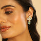 Nuyug 22K Gold Plated Kundan Paradise Green Studs | Swadesiicart